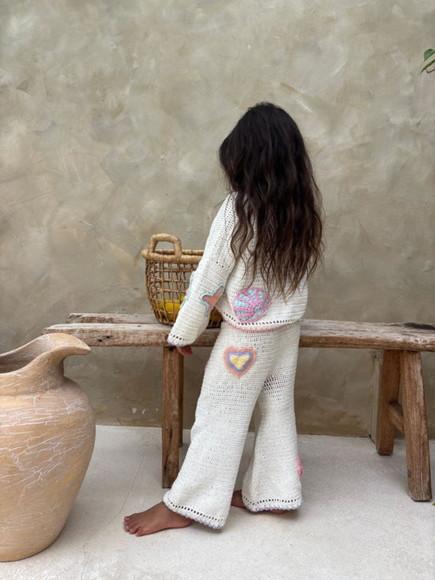 Conjunto Infantil Blusa e Calça em Crochê