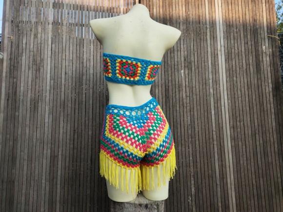 Conjunto moda praia em crochê