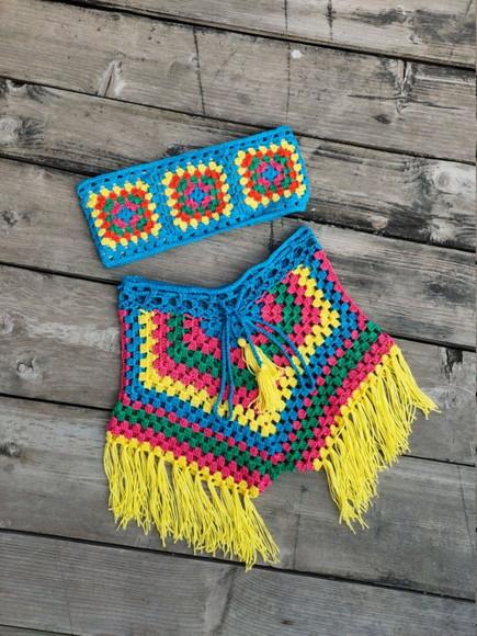 Conjunto moda praia em crochê