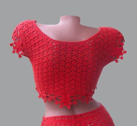Conjunto moda praia em crochê