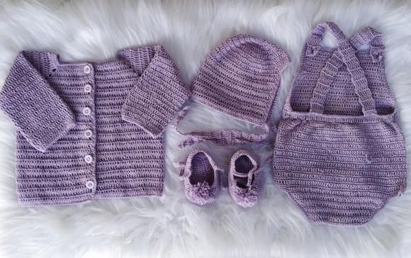 Conjunto para bebê em crochê