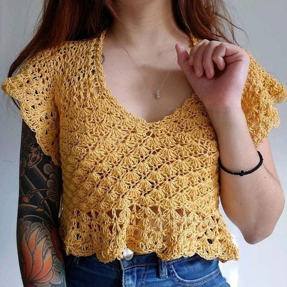 Cropped de crochê