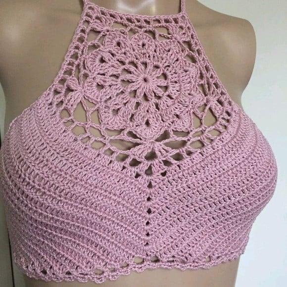 Cropped de crochê