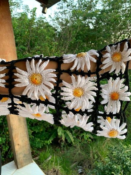 Cropped Manga Longa de Crochê / Blusa