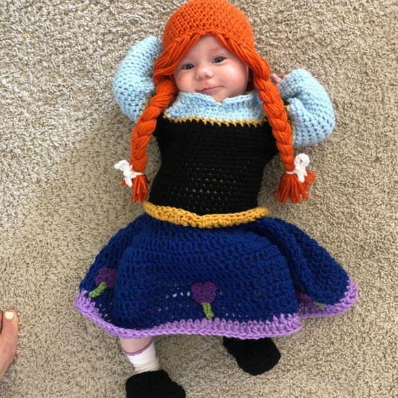 Fantasia Anna Frozen em Crochê