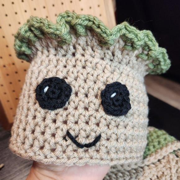 Fantasia Baby Groot em Crochê Bebe