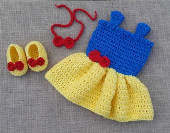 Fantasia Branca de Neve em Crochê