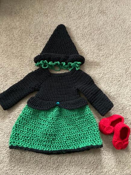 Fantasia Bruxa Má Elphaba em Crochê