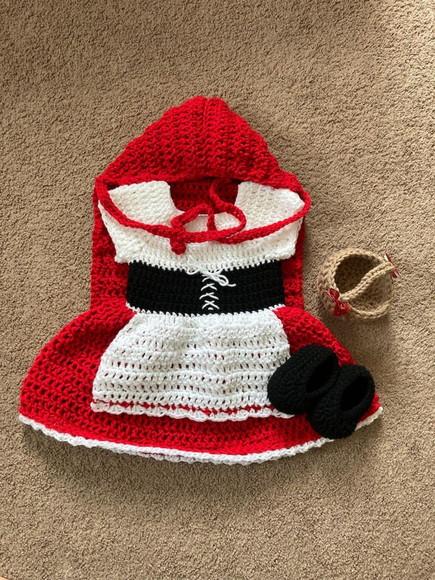 Fantasia Chapeuzinho Vermelho em Crochê