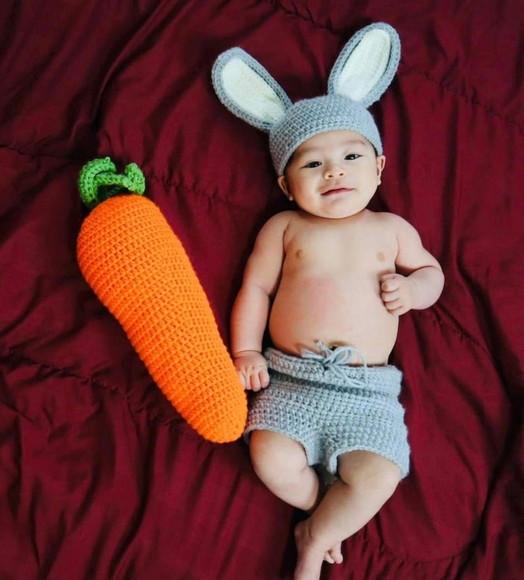 Fantasia Coelho em Crochê Newborn Ensaio Fotográfico
