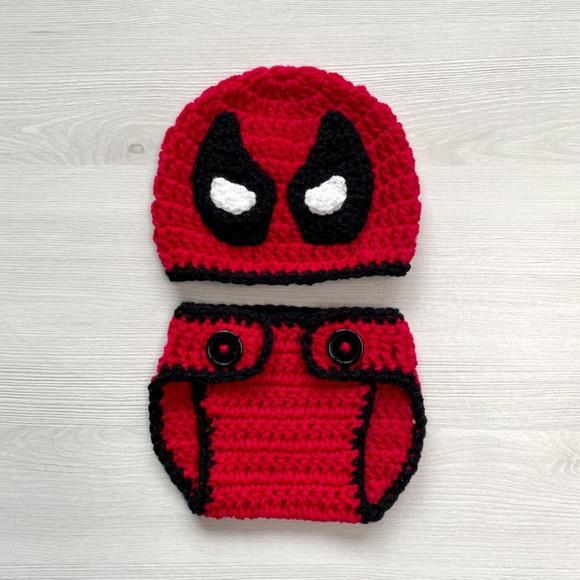 Fantasia Deadpool em Crochê
