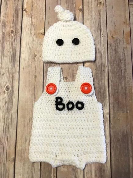 Fantasia Fantasma Bebe em Crochê