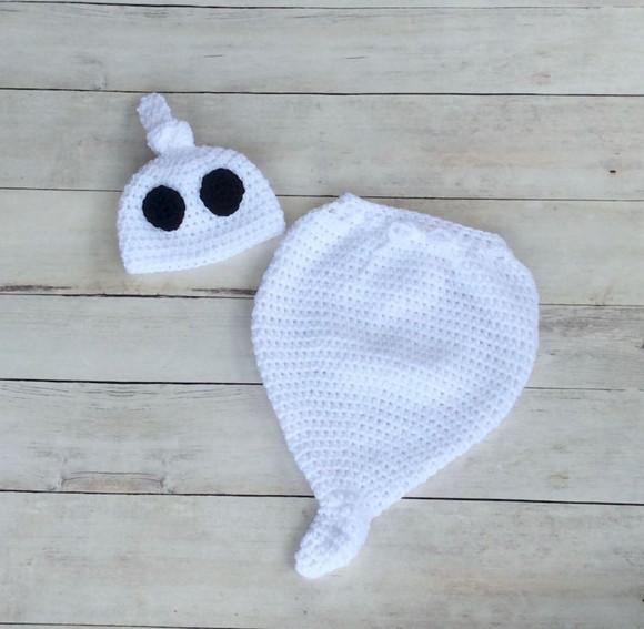 Fantasia Fantasma Bebe em Crochê