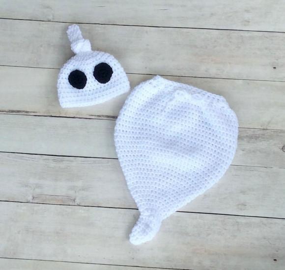Fantasia Fantasma Bebe em Crochê