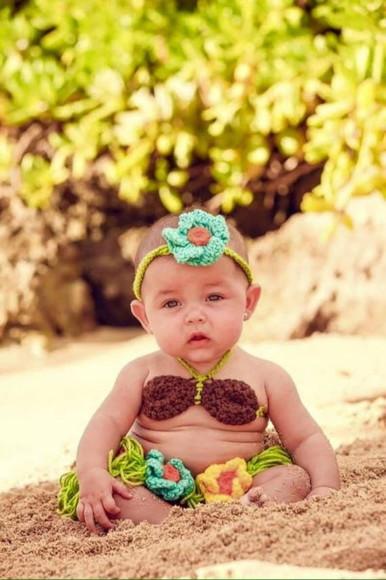 Fantasia Havaiana Bebe em Crochê