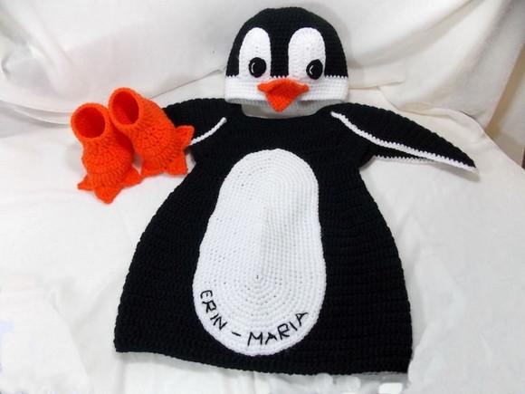 Fantasia Pinguim em Crochê