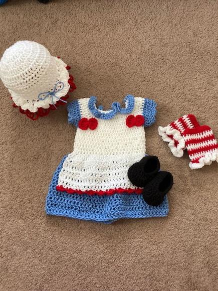 Fantasia Raggedy Ann em Crochê