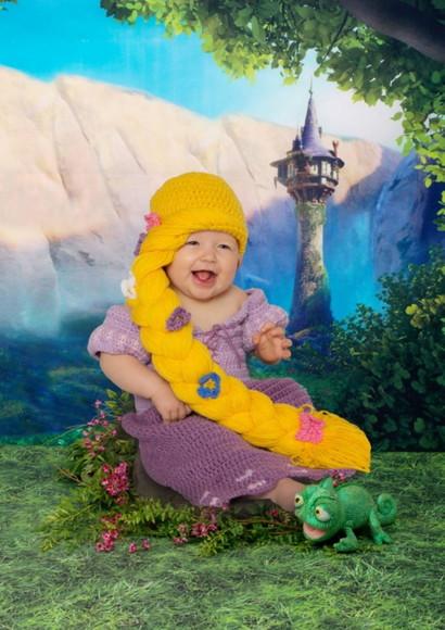 Fantasia Rapunzel em Crochê
