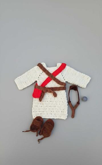Fantasia Rei Davi Infantil Kit Completo Artesanal