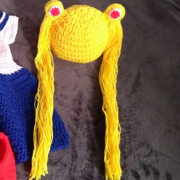 Fantasia Sailor Moon a Navegante da Lua em Crochê