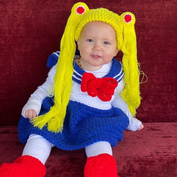 Fantasia Sailor Moon a Navegante da Lua em Crochê