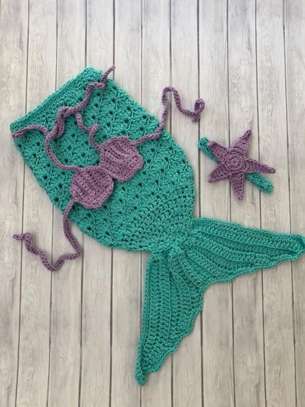 Fantasia Sereia de Crochê Newborn
