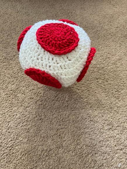 Fantasia Toad do Super mario Bros Cogumelo em Crochê