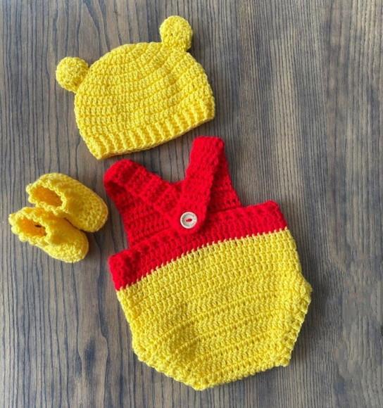 Fantasia Ursinho Pooh em Crochê