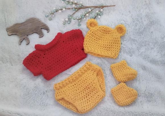 Fantasia Urso Pooh em Crochê