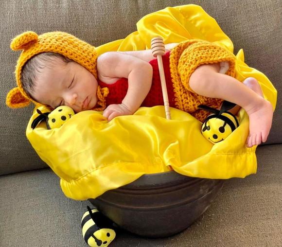 Fantasia Urso Pooh em Crochê Ensaio Fotográfico Newborn