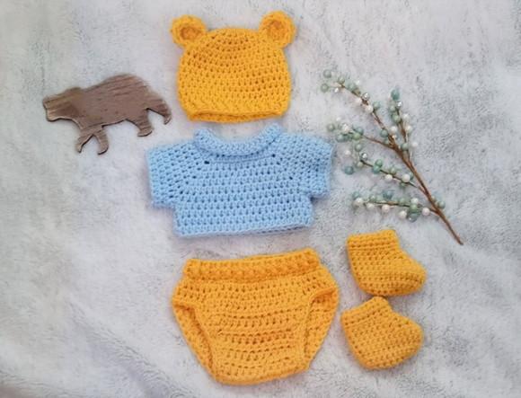 Fantasia Urso Pooh Menino em Crochê