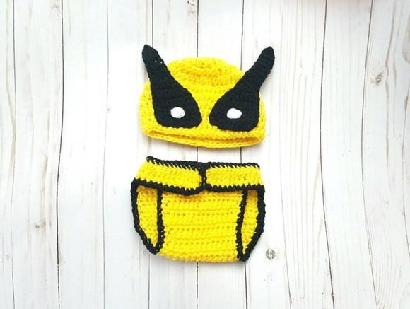 Fantasia Wolverine em Crochê Newborn