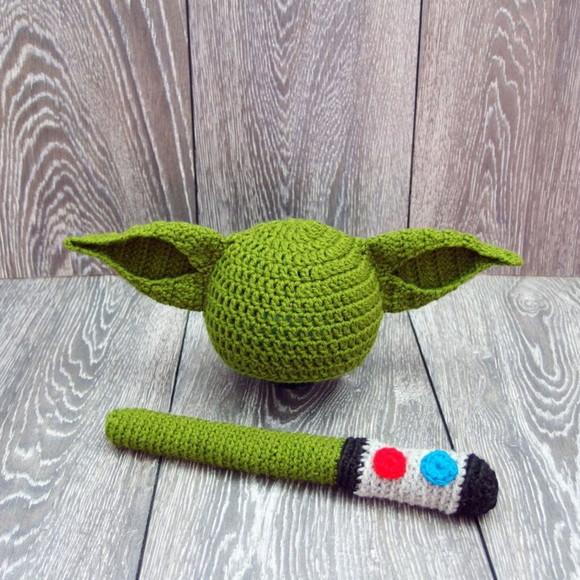 Fantasia Yoda Bebê em Crochê