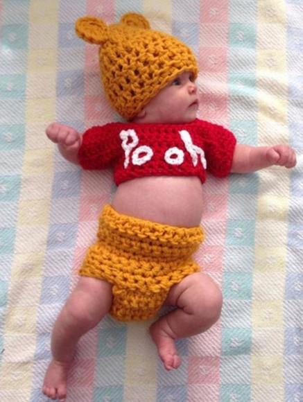 Fursinho Pooh Bebê, Roupas de Crochê para Ensaio Fotográfico