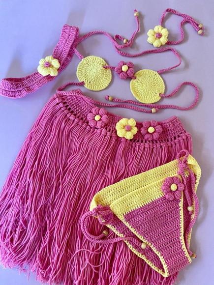 Havaiana Conjunto Infantil em Crochê