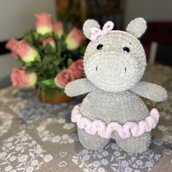 Hipopótamo de Crochê Amigurumi