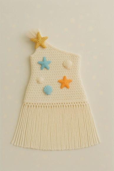 Kit Vestido Conjunto e Fantasia em Crochê