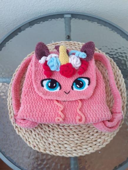 Mochila de Crochê Unicórnio