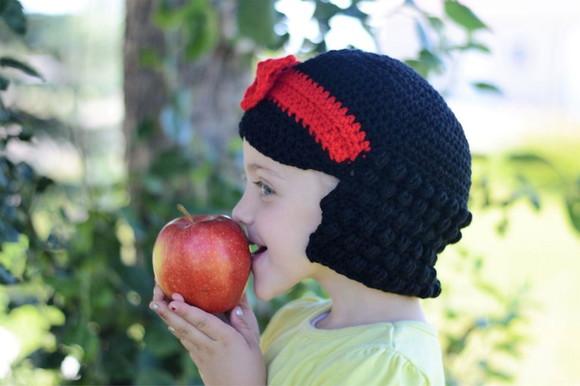 Peruca Touca Branca de Neve em Crochê