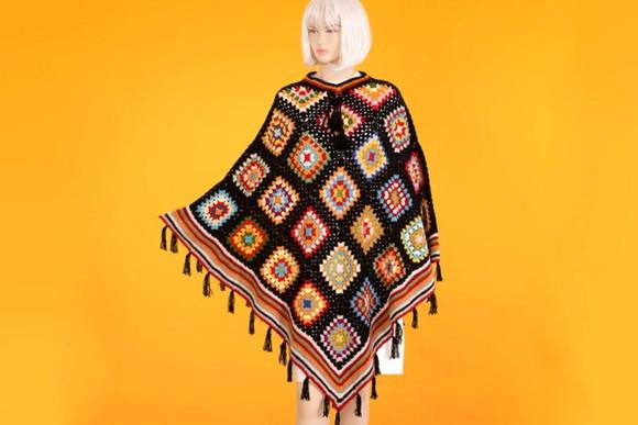 Poncho de crochê