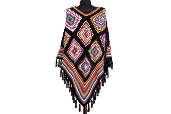 Poncho de crochê