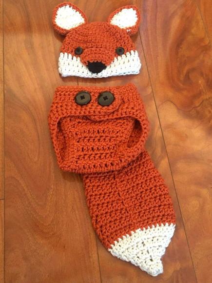 Raposa em crochê,para ensaio fotográfico em bebe