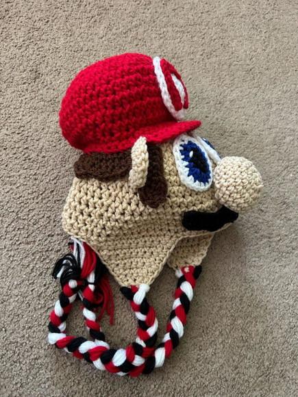 Touca do Mario Bros Mario em Crochê