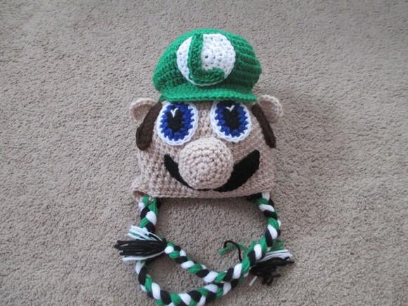 Touca do Mario Bros Luigi em Crochê
