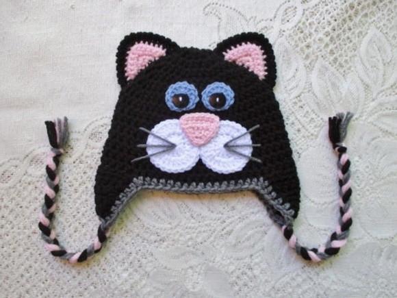 Touca Gatinho em Crochê
