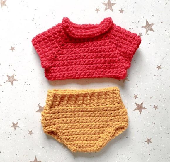Ursinho Pooh Bebê, Roupas de Crochê para Ensaio Fotográfico