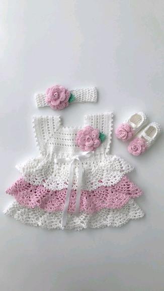 Vestido de Crochê Bebê