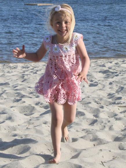 Vestido de crochê infantil