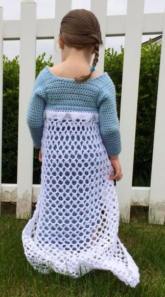 Vestido Elsa Frozen em Crochê