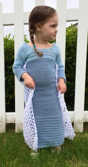 Vestido Elsa Frozen em Crochê